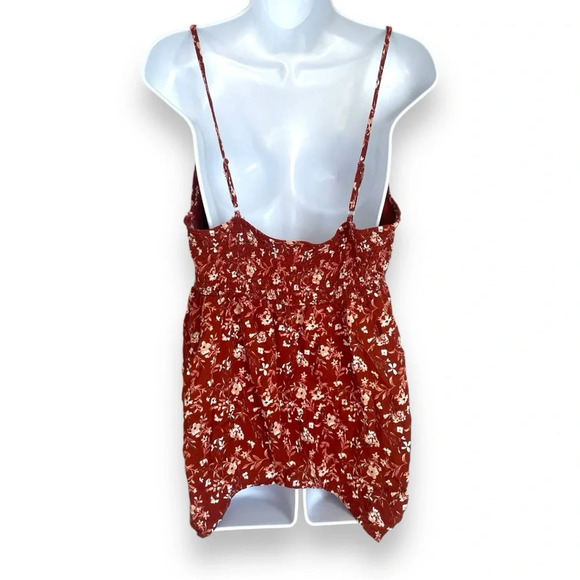 No Boundaries Rust Floral Lace Trim Cami Top XXL - Picture 2 of 9